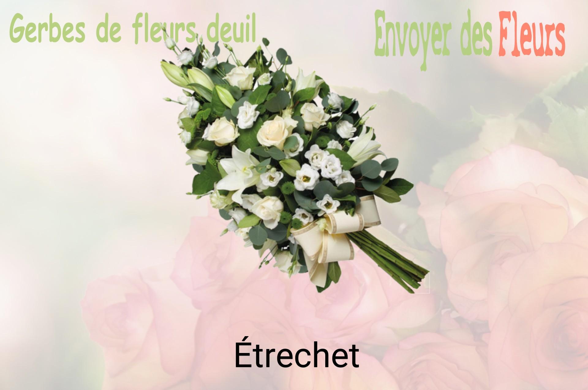 Gerbe de fleurs de deuil livrée à Étrechet